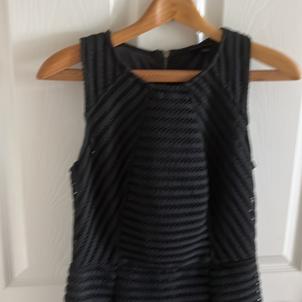 Mossimo Black Sheer Striped Textured Dress With Black Slip Underneath Size Med - Picture 4 of 13